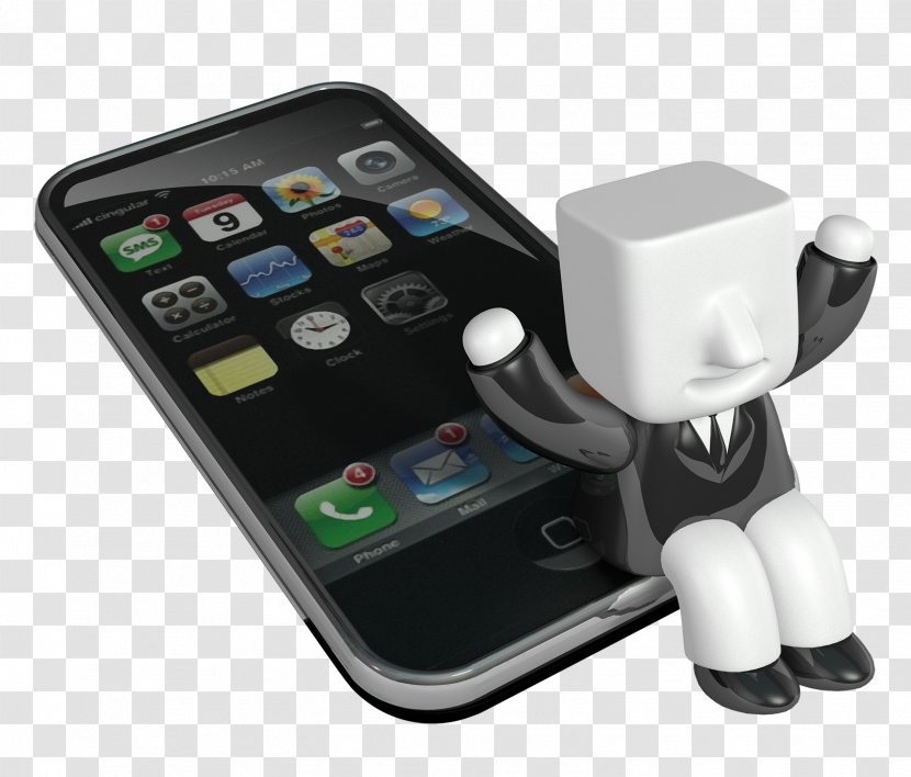 Mobile Phones Three-dimensional Space - Threedimensional - 3d Image 3D Pattern Painted Villain,Cartoon Villain,Phone Transparent PNG