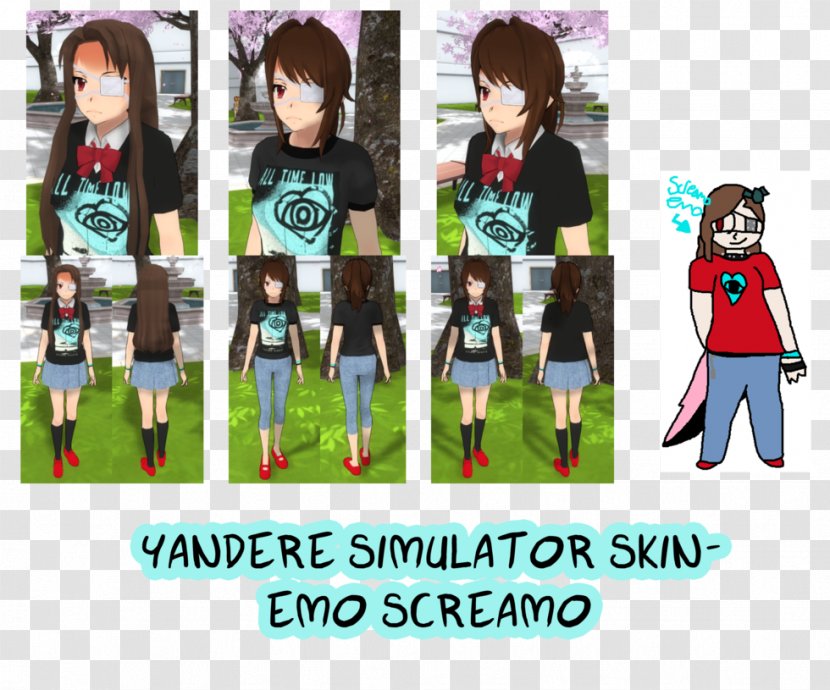 Yandere Simulator Screamo Emo Costume Skin - Cartoon Transparent PNG