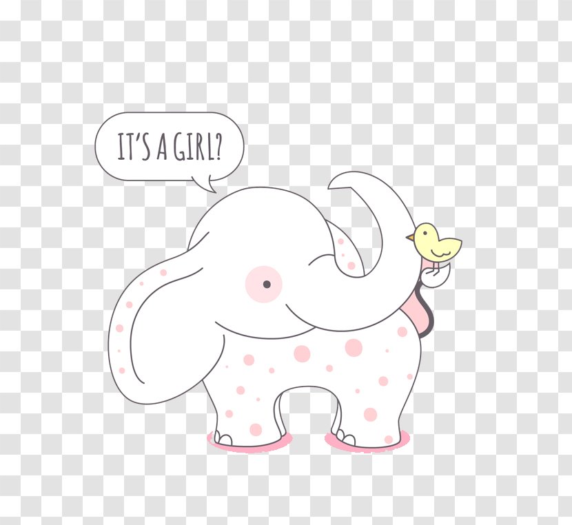 Elephant Drawing - Silhouette - White Comics Transparent PNG