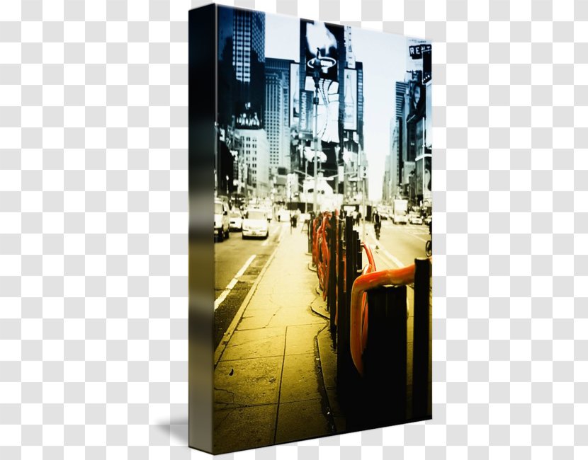 Theater District Black And White Photography Canvas Print - New York City - Time Square Transparent PNG