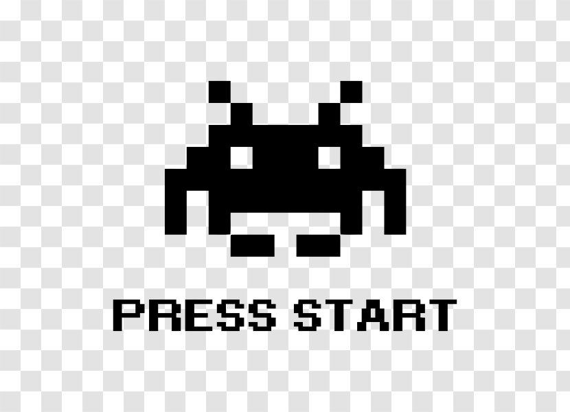 Space Invaders 8-bit Video Game Arcade - Black - Startup Transparent PNG