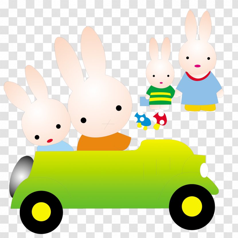 White Rabbit Easter Bunny Clip Art - Flower - Car And Transparent PNG