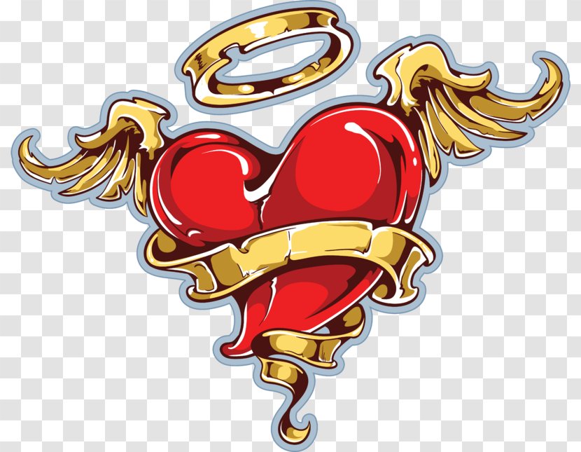 Vector Graphics Clip Art Illustration Royalty-free - Cartoon - HEART WITH WINGS Transparent PNG