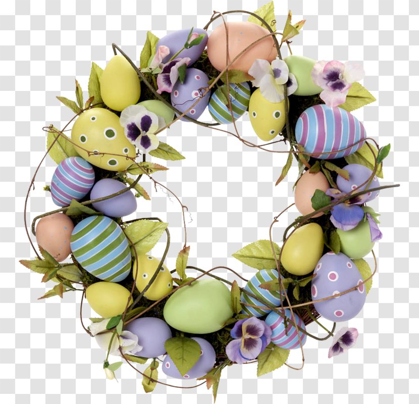Easter Bunny Holiday Garland Wreath - Physical Circle Transparent PNG