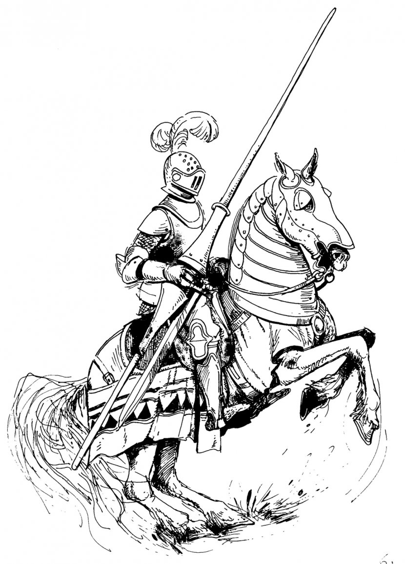 Horse Knight Drawing Equestrian Clip Art - Costume Design - Medival Transparent PNG