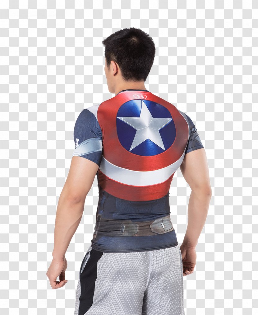 T-shirt Captain America Superhero Ultron Sleeveless Shirt - Shoulder Transparent PNG