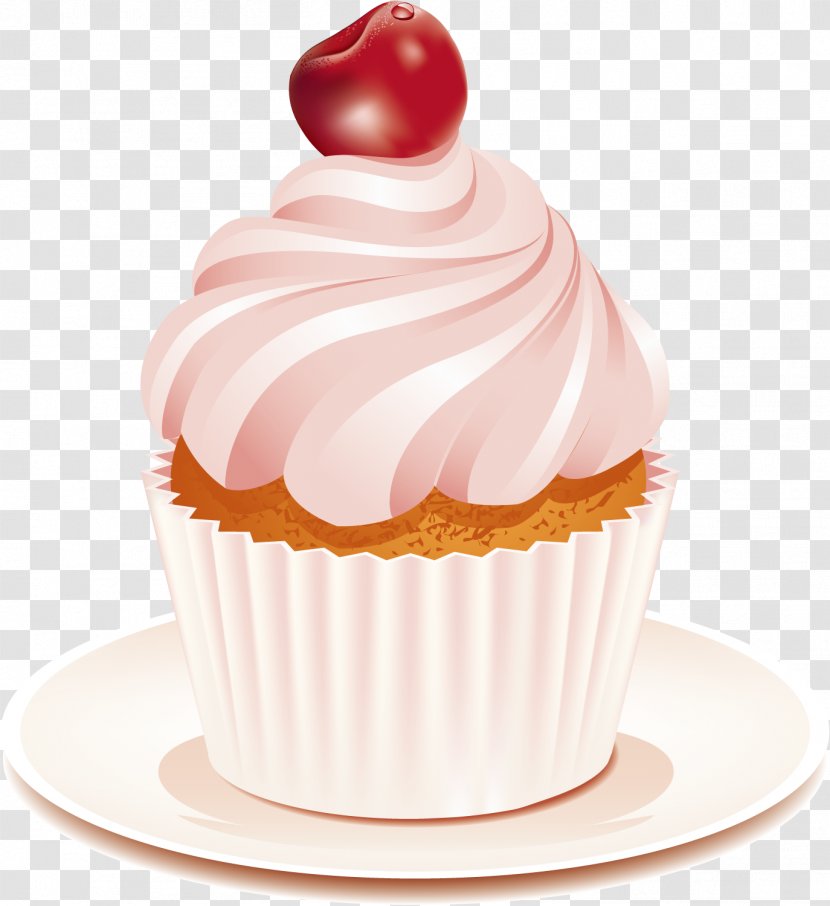 Cupcake Birthday Cake Bakery Chocolate Wedding - Muffin - Vector Cherry Transparent PNG