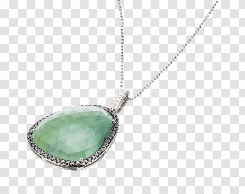 Locket Necklace Turquoise Emerald Silver Transparent PNG
