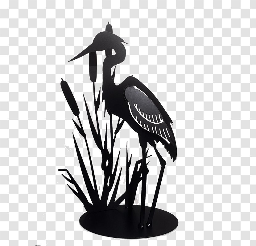 Great Blue Heron Clip Art Bird Crane - Little - Cattail Silhouette Cattails Black Transparent PNG