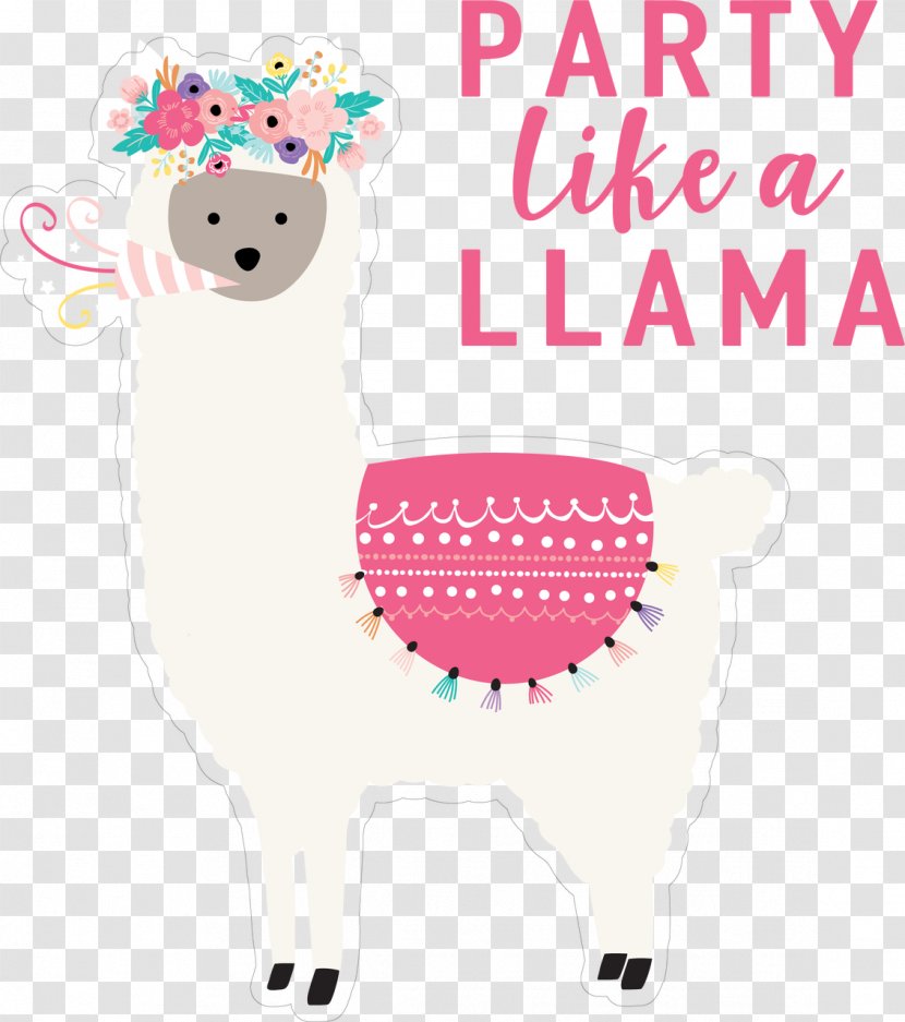Llama Cartoon - Party Supply - Sheep Alpaca Transparent PNG