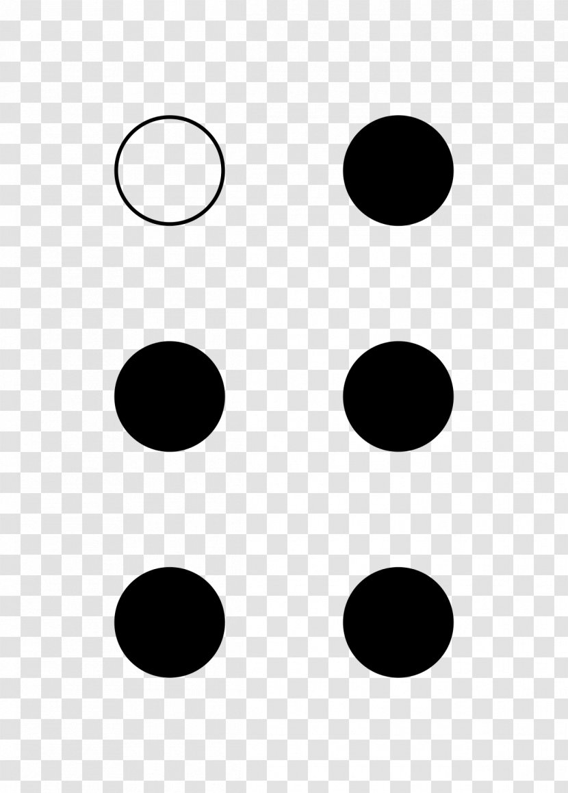Braille Tactile Alphabet Letter Je - White - Black Transparent PNG