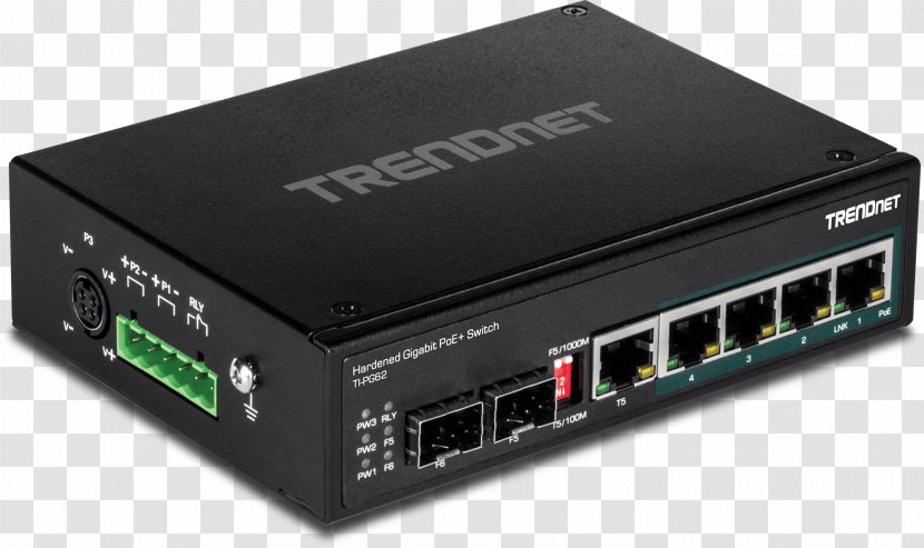 Network Switch Gigabit Ethernet TRENDnet Power Over Computer - Electronic Component - Technology Transparent PNG
