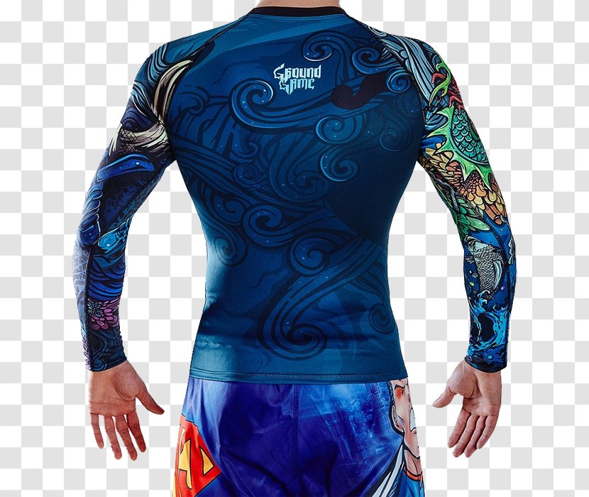T-shirt Shoulder Sleeve Wetsuit - Electric Blue Transparent PNG