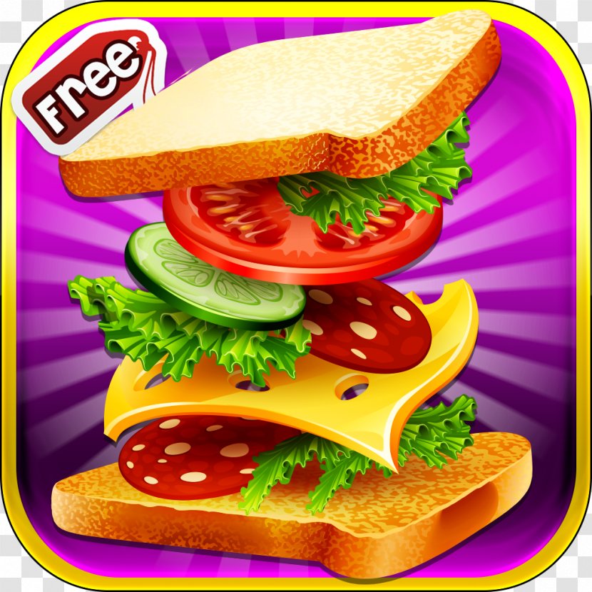Hamburger Sandwich Maker - Kids Game Fast Food Veggie BurgerCooking Transparent PNG