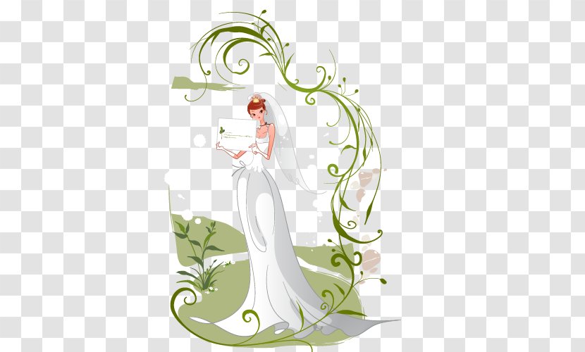 Wedding Photography Contemporary Western Dress Cartoon Illustration - Flowering Plant - Element Transparent PNG