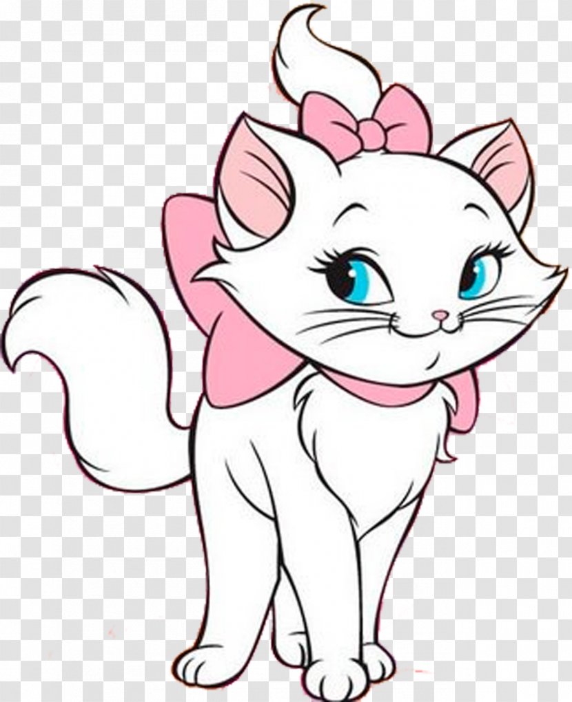 Pink Cat Kitten Marie Image - Watercolor Transparent PNG