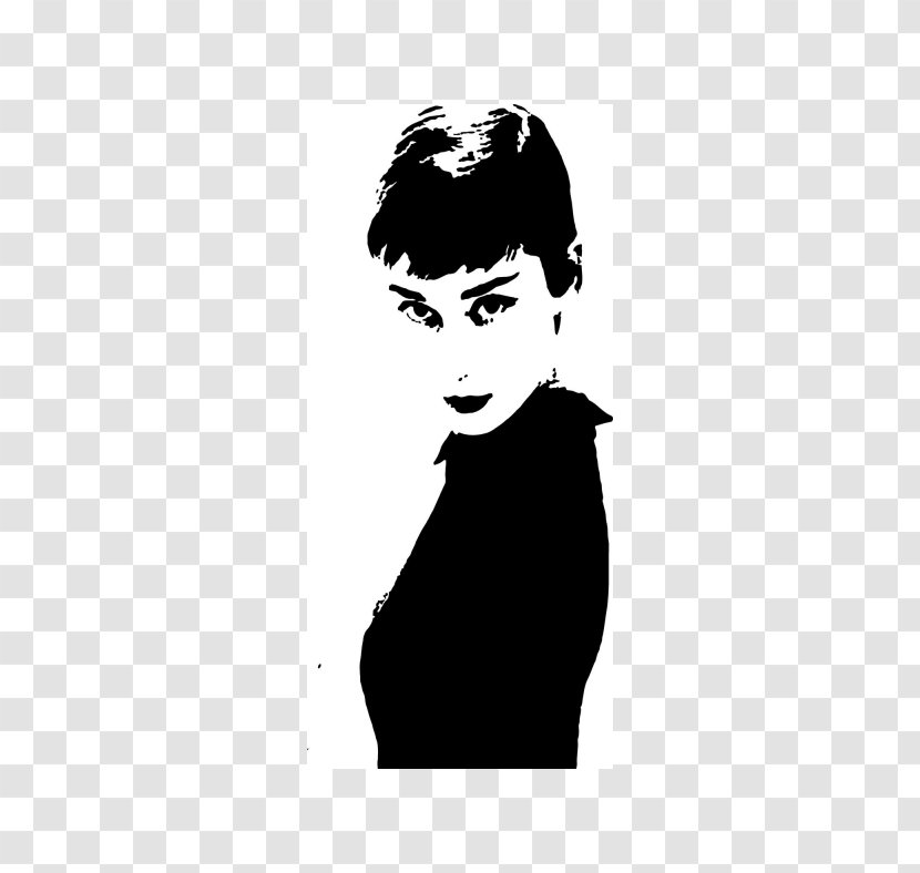 Audrey Hepburn Wall Decal Sticker - Cartoon - Silhouette Transparent PNG