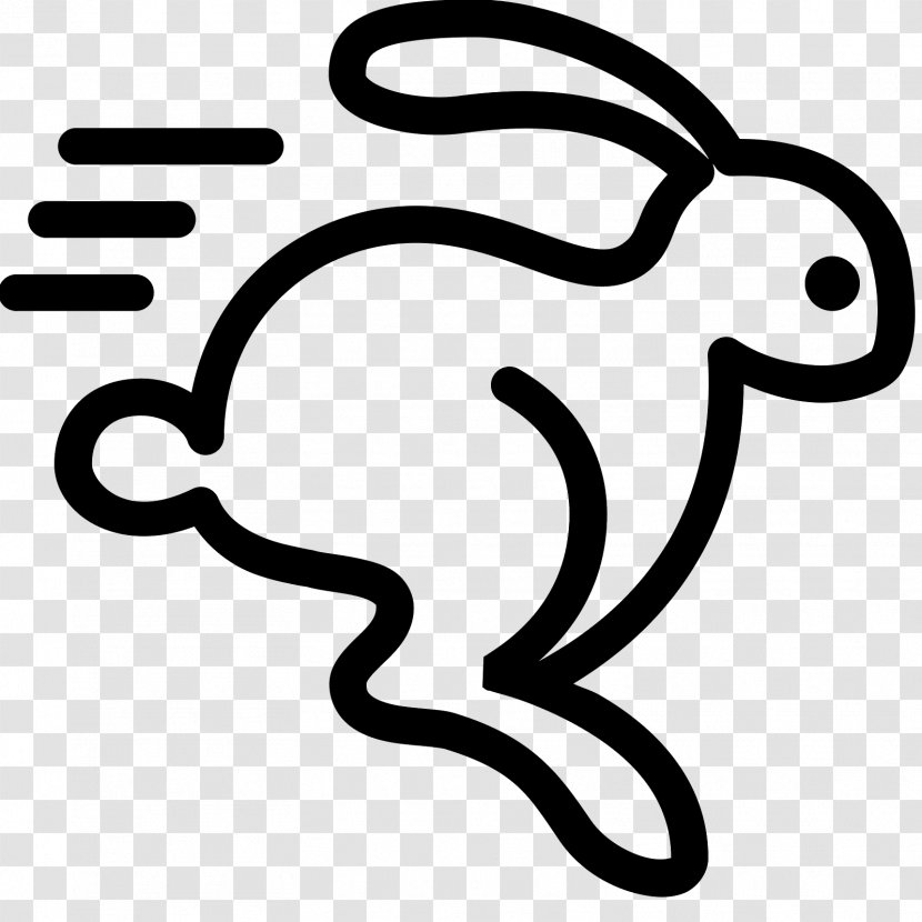 Domestic Rabbit Running Fred - Black And White Transparent PNG