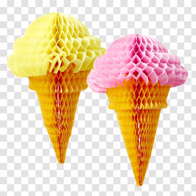 Ice Cream Cones Honeycomb Crêpe Strawberry - Party Transparent PNG