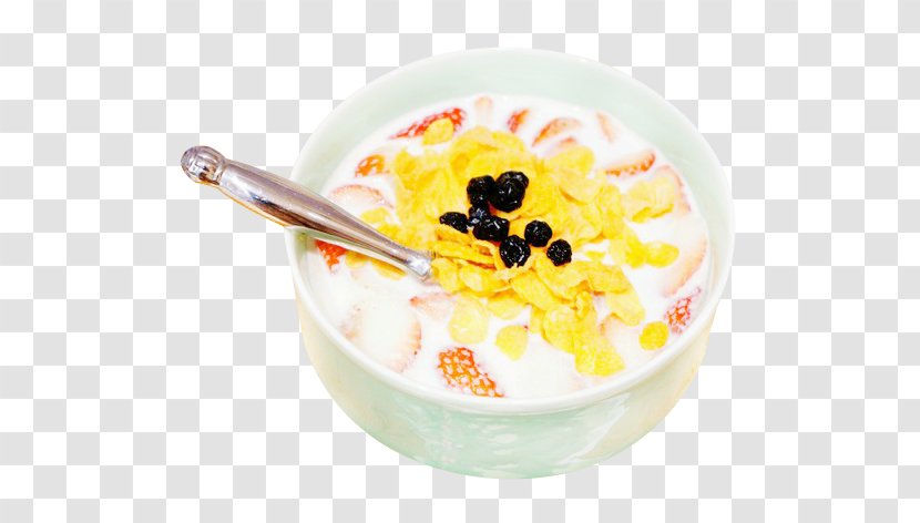 Milk Congee Breakfast Cereal Porridge - Flower - Oatmeal Strawberry Transparent PNG
