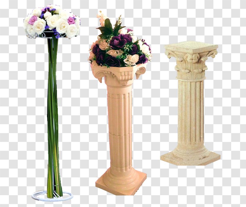 Column Wedding Flower - Flowerpot - Ceremony With Flowers Transparent PNG