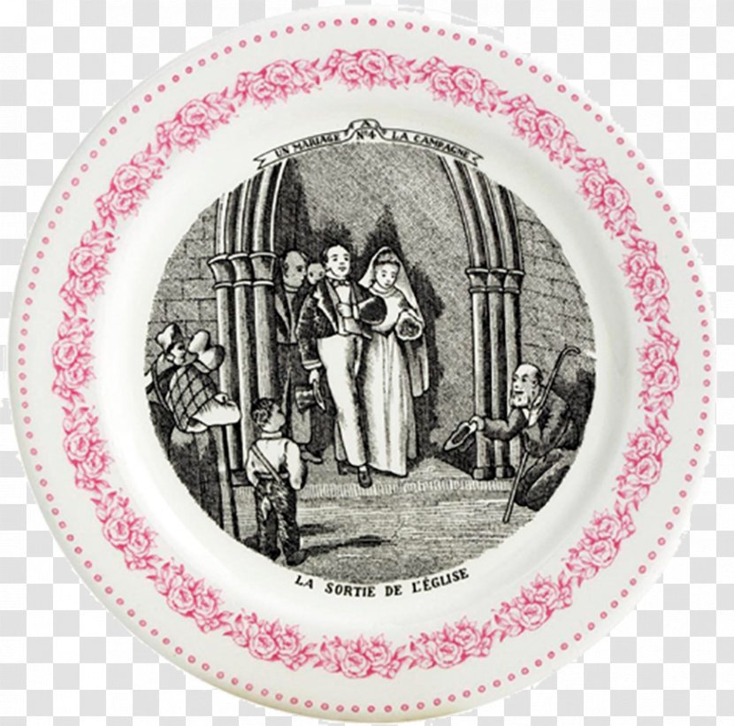 Plate Faïencerie De Gien Table Marriage - Label Transparent PNG