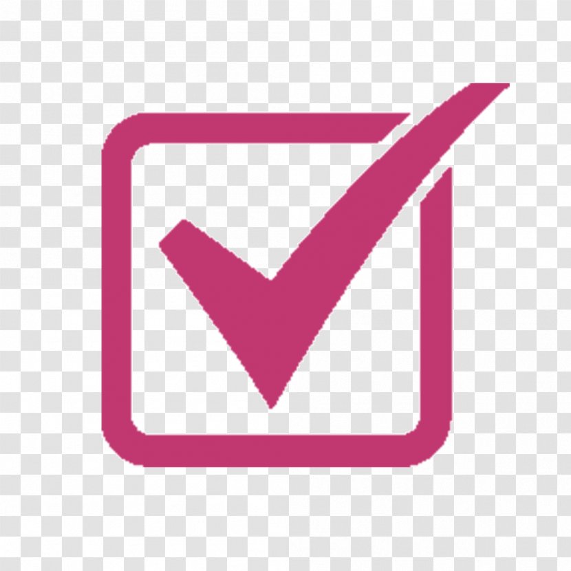 Checkbox Check Mark Clip Art - Pink - Triangle Transparent PNG