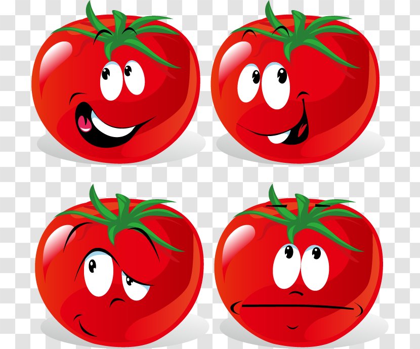 Tomato Cartoon Vegetable Clip Art - Laughter - Tomatoes Expression Vector Material Transparent PNG