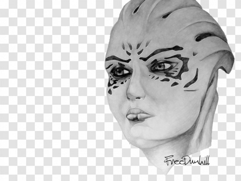 Mass Effect Drawing Art Asari - Nose Transparent PNG
