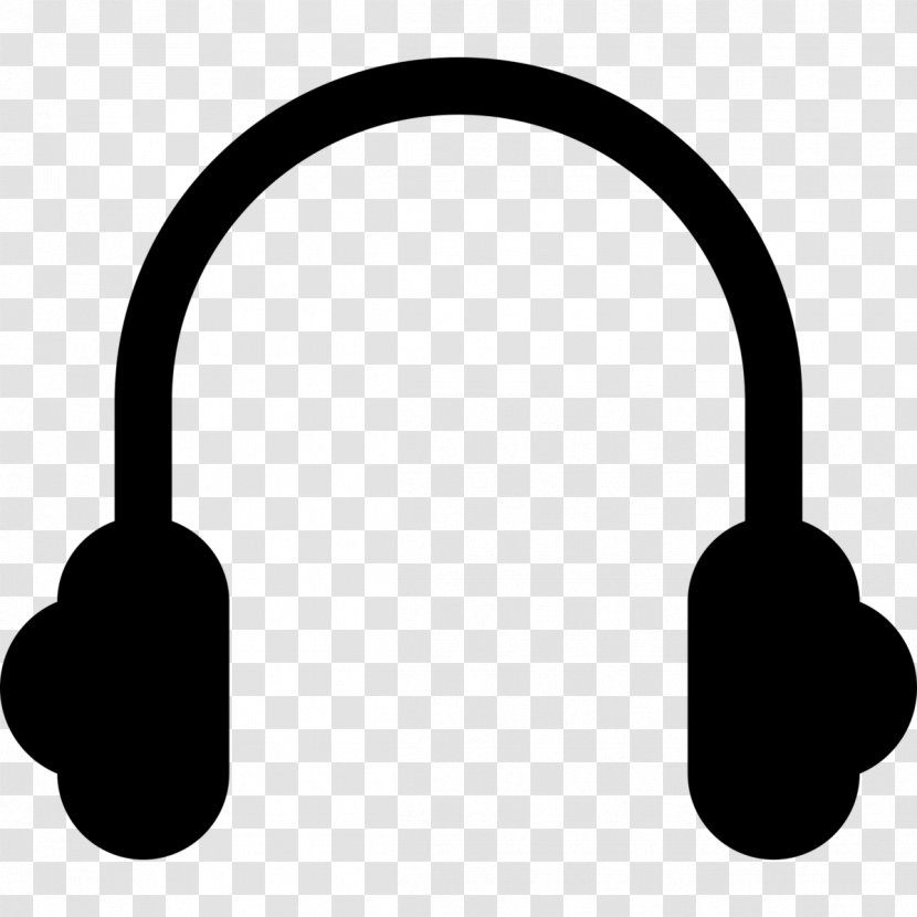 Headphones - Headset - Black And White Transparent PNG