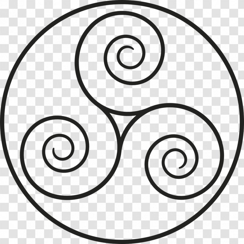 Triskelion Symbol Celts Triquetra Celtic Knot - Black And White Transparent PNG