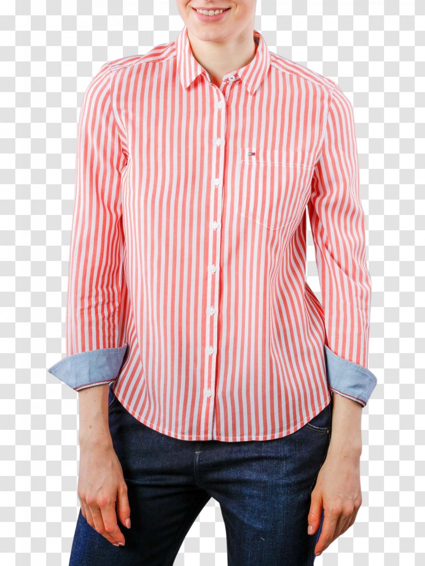 Dress Shirt Blouse Jeans Jumper - Red White Stripes Transparent PNG