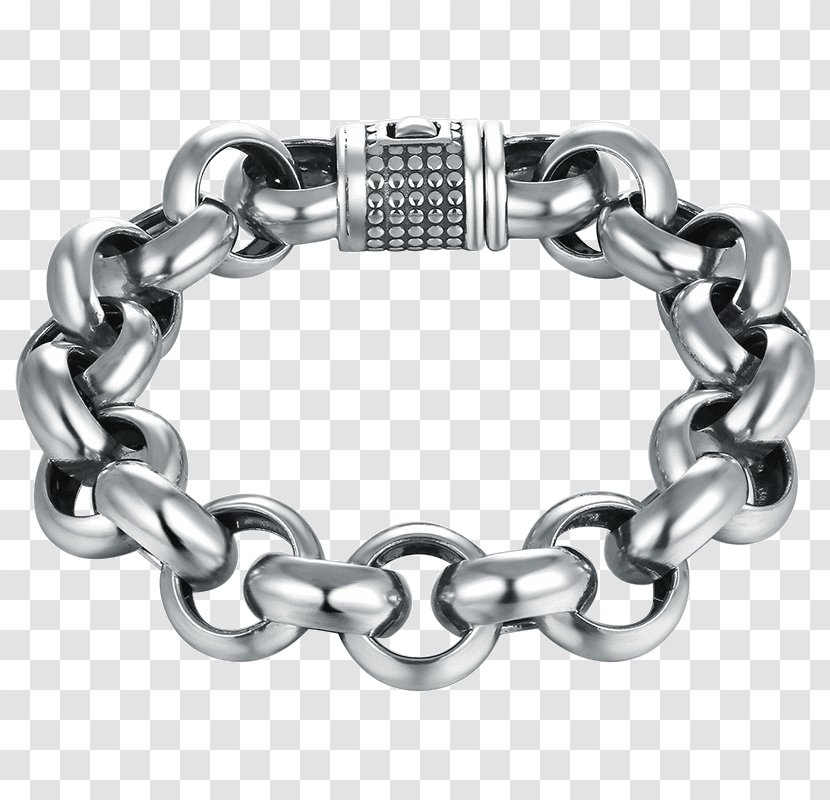Silver Men's Bracelet Chain Jewellery Sterling - Cartoon Transparent PNG