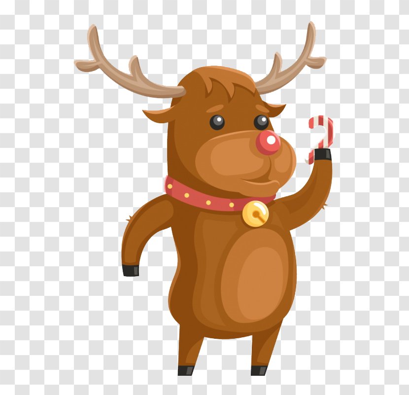 Reindeer Cattle Cartoon Character Illustration - Christmas Elf Transparent PNG
