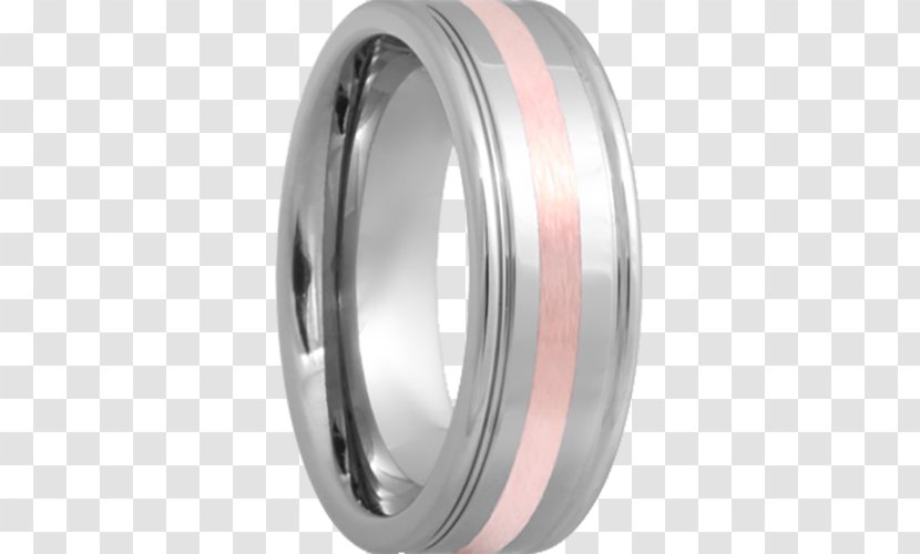 Wedding Ring Tungsten Carbide Gold Inlay - Platinum Transparent PNG