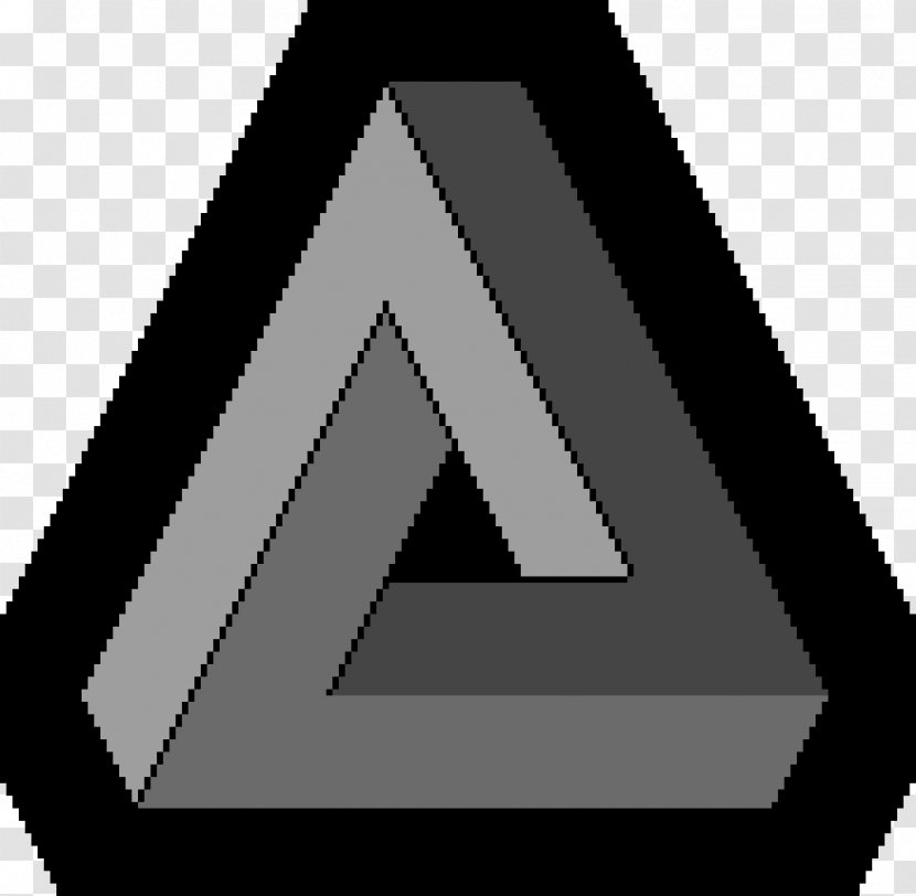 Penrose Triangle Stairs Geometry - Black And White Transparent PNG