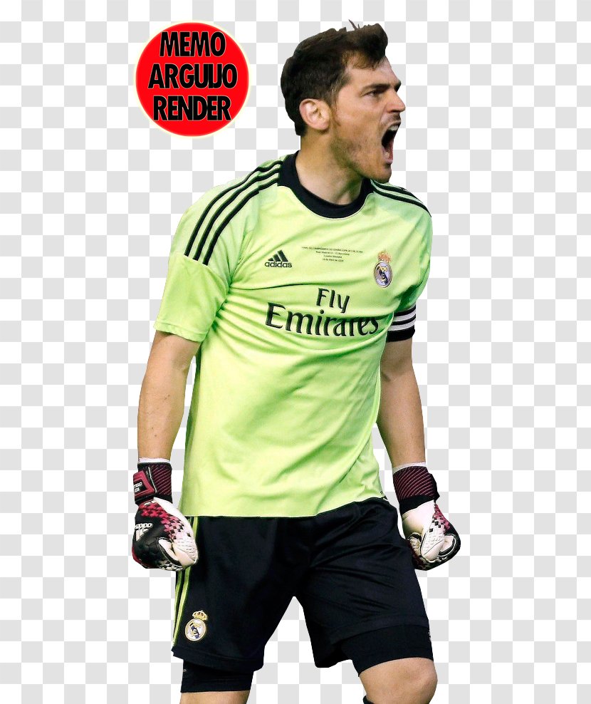 Iker Casillas Jersey T-shirt Team Sport Real Madrid C.F. - Sleeve Transparent PNG