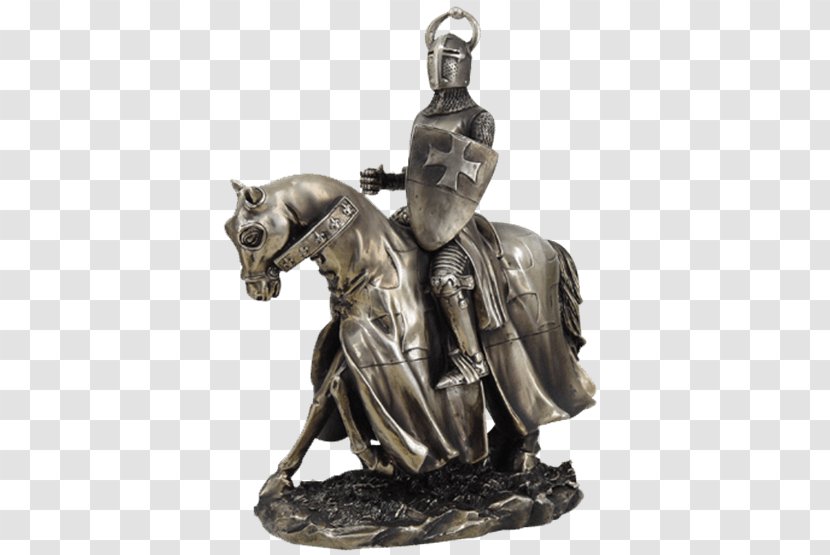 Statue Crusades Middle Ages Knight Crusader Knights Templar - Metal - Steed Transparent PNG