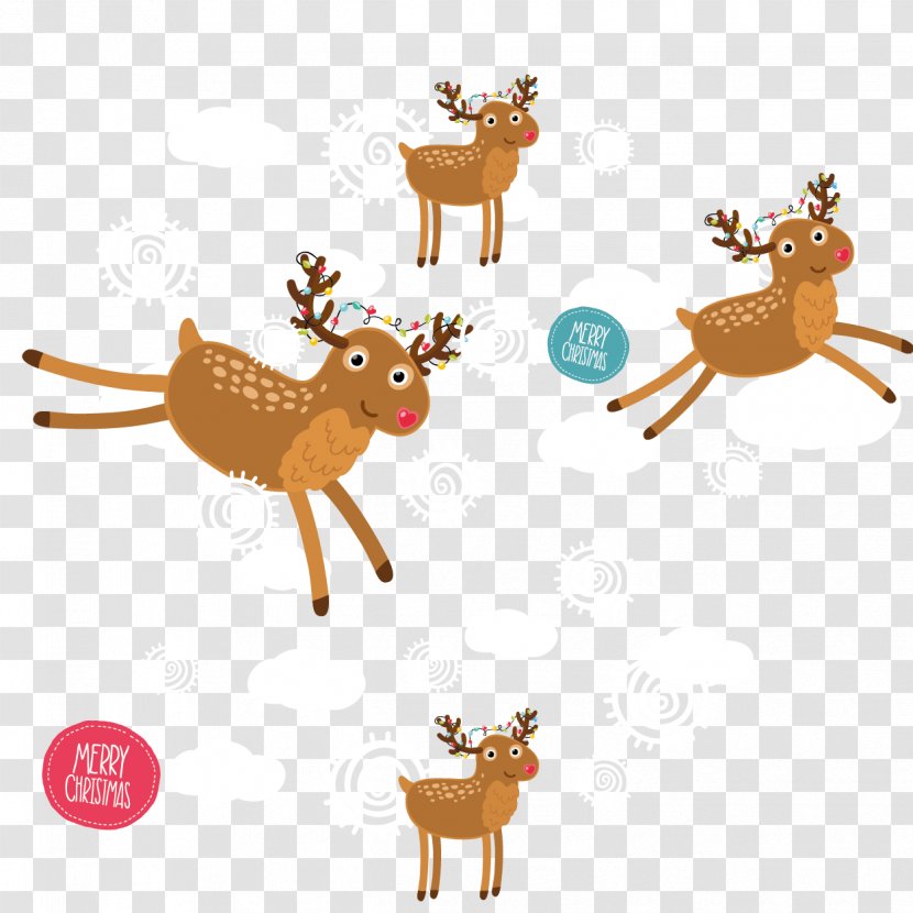 Reindeer Christmas - Vecteur - Seamless Background Vector Material Transparent PNG