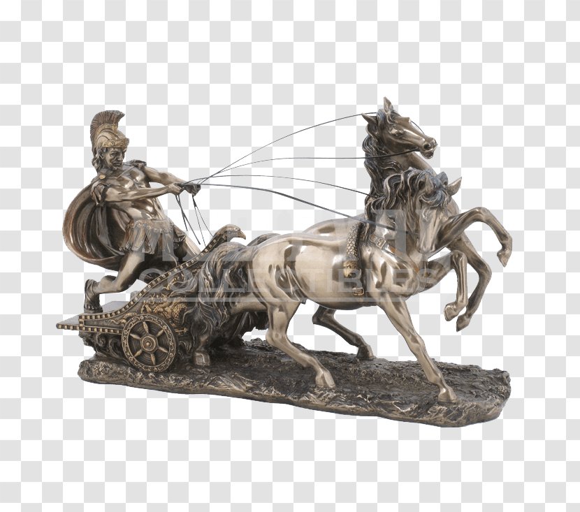 Bronze Sculpture Statue Chariot Roman Gladiator - Equestrian - Soldier Transparent PNG