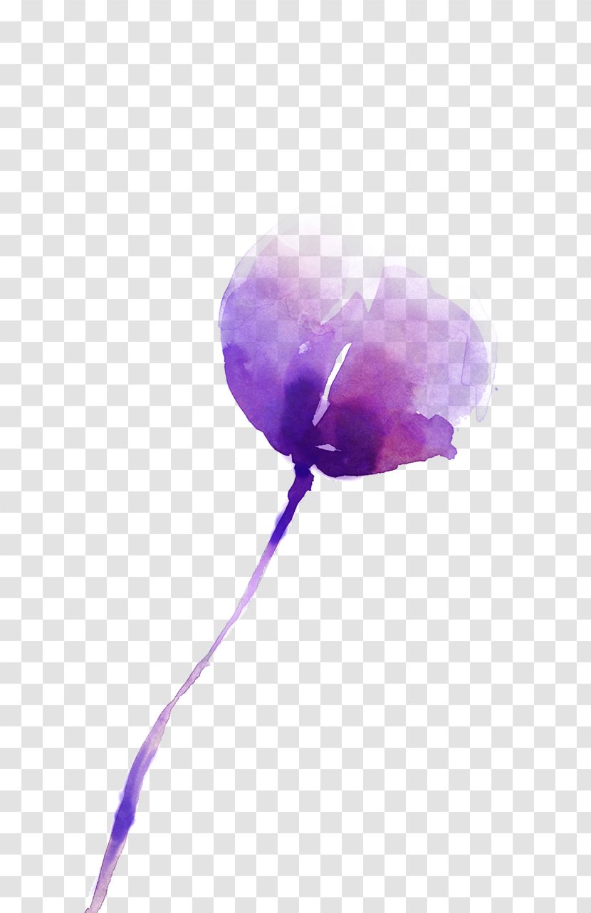 Watercolor: Flowers Watercolor Painting - Animation - Purple Flower Transparent PNG