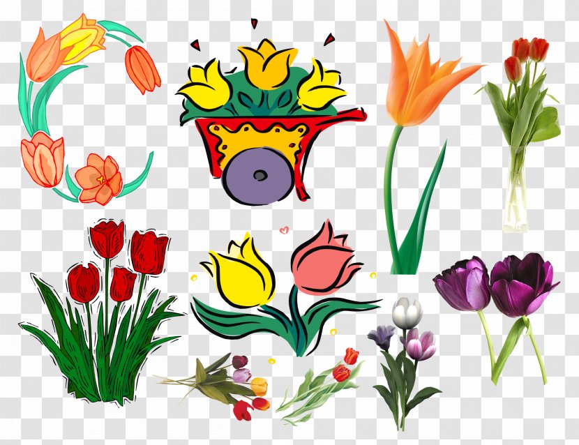 Floral Design Tulip Cut Flowers Clip Art - Child Transparent PNG