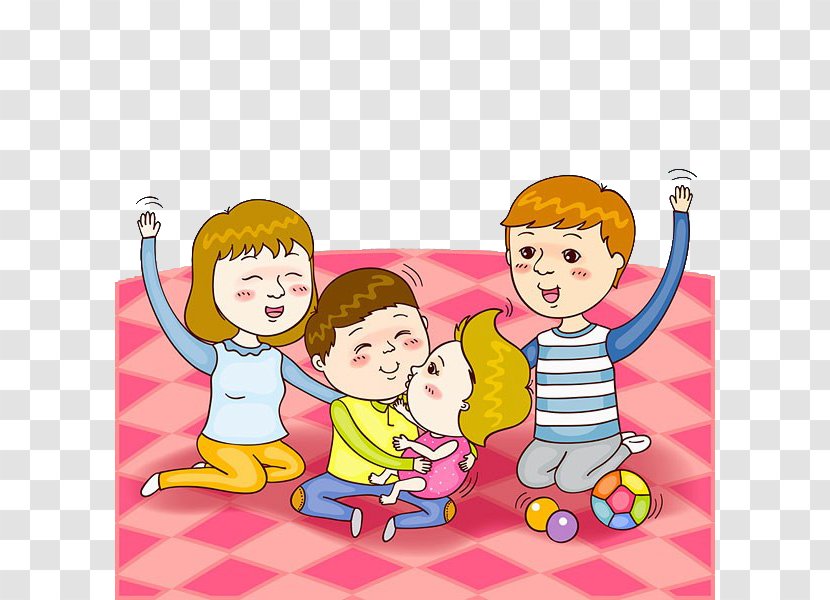 Child Parent Cartoon - Material - Parents And Children Transparent PNG