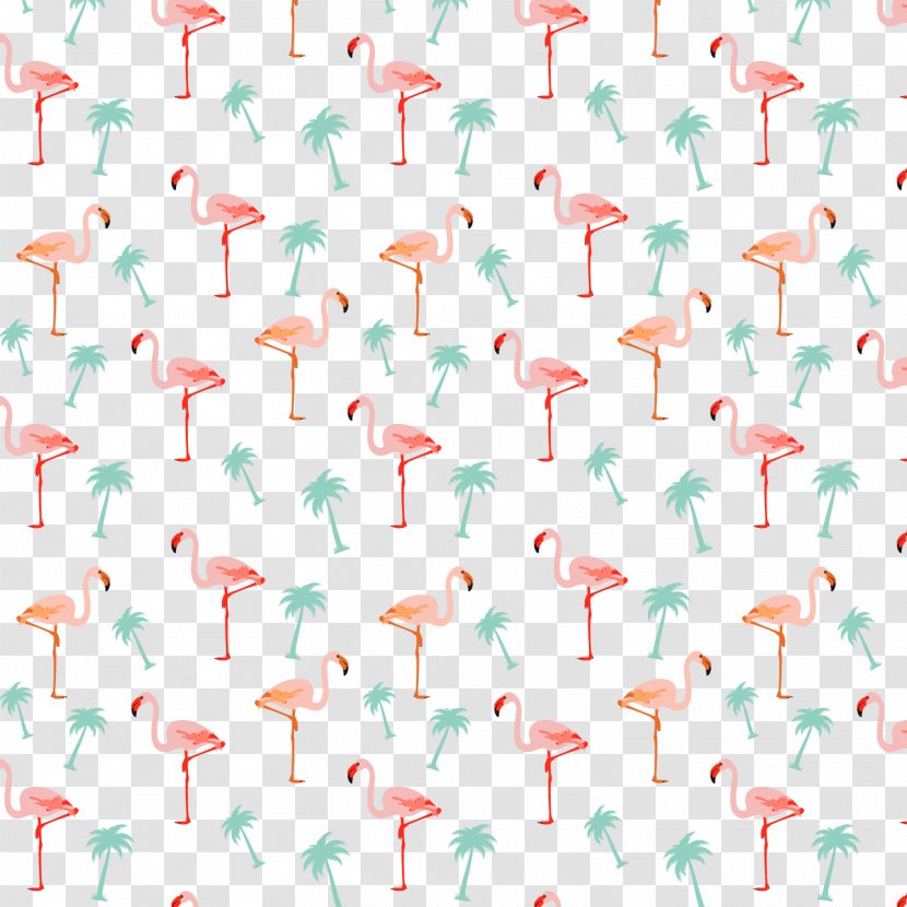 Flamingos Coconut Euclidean Vector - Pink And Trees Transparent PNG