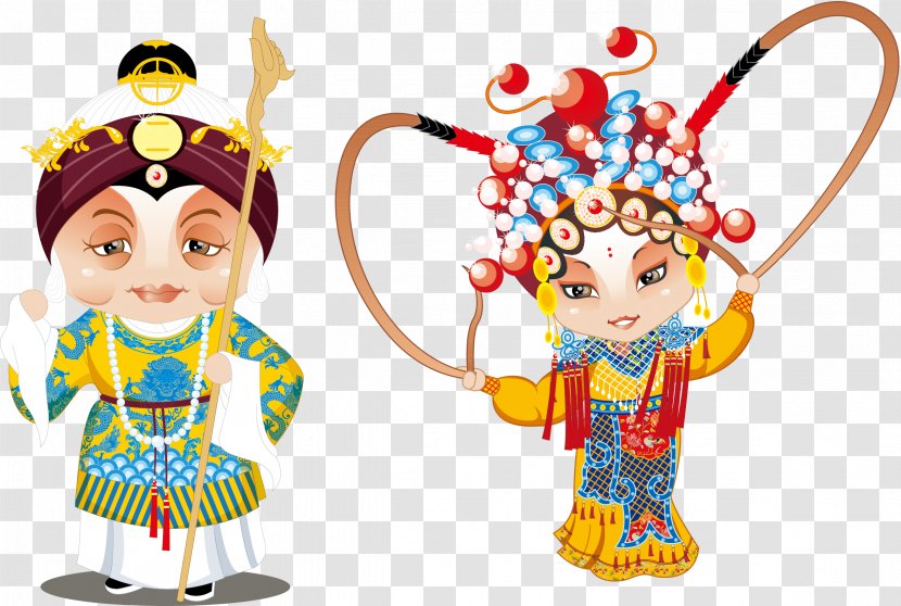 Peking Opera Chinese Cartoon - Poster Vector Material Transparent PNG