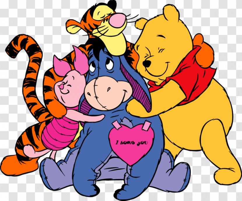 Winnie The Pooh Eeyore Piglet Tigger Clip Art - Heart Transparent PNG