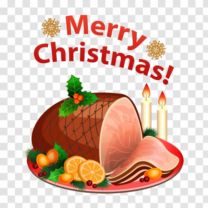 Mulled Wine Sunday Roast Christmas Ham Dinner - Barbecue Illustration Image [ Transparent PNG