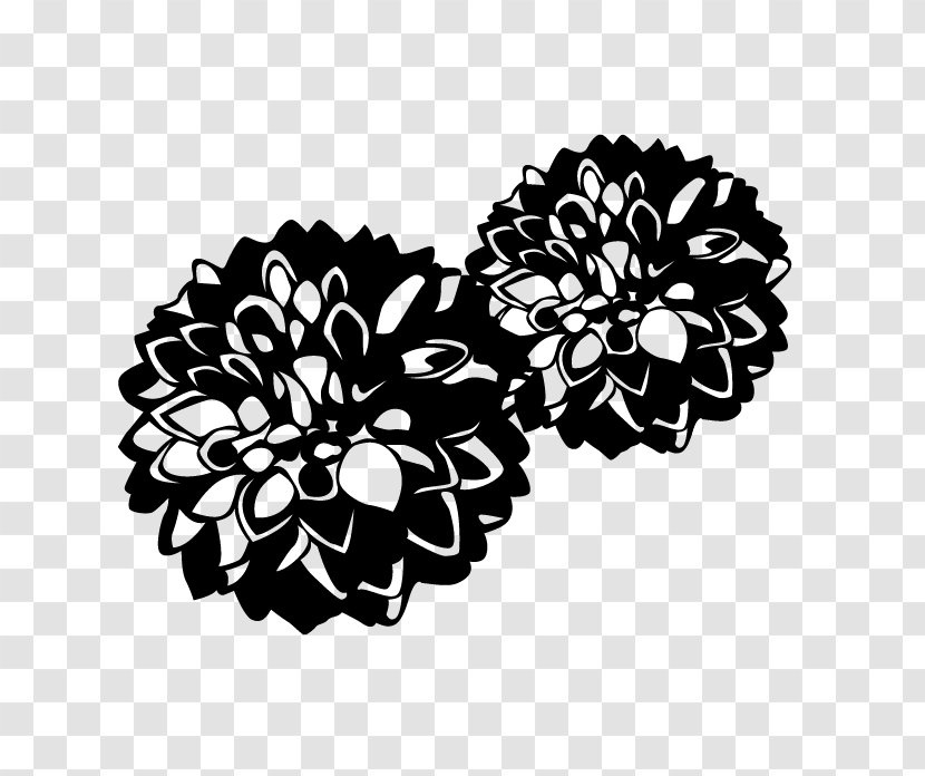 Chrysanthemum Floral Design Cut Flowers Black & White - Chrysanths - M Transparent PNG