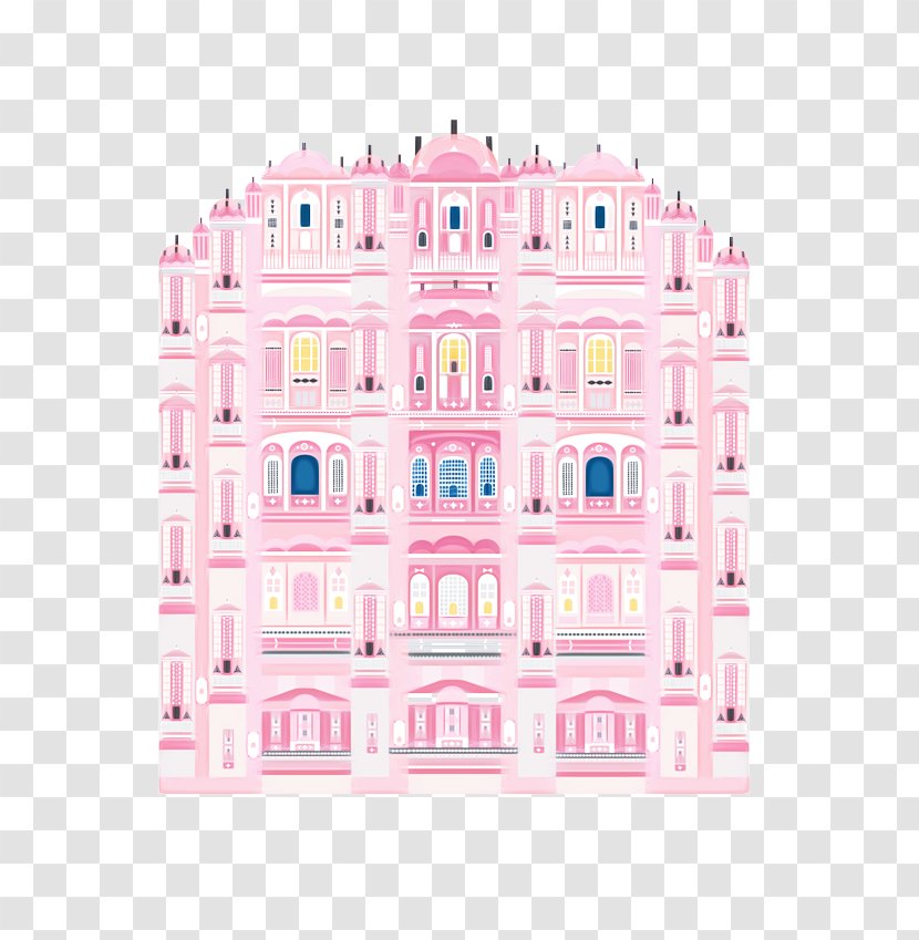 Pink White Line Architecture Facade - Building - Symmetry Transparent PNG