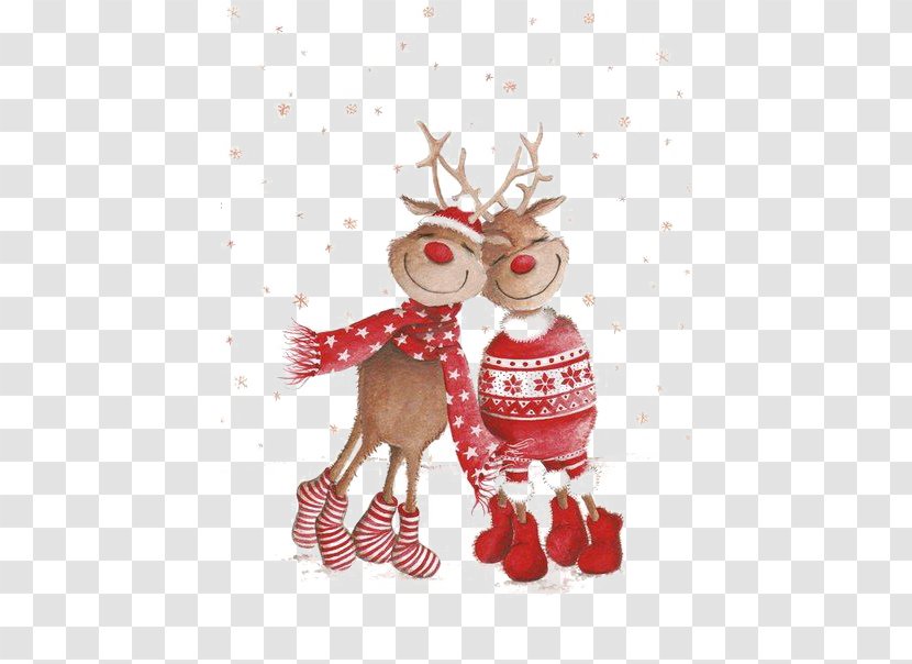 Santa Claus Elk Reindeer Christmas - New Year Transparent PNG